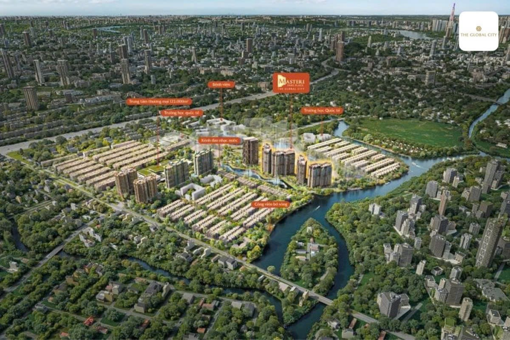 Phối cảnh tổng thể Masteri Park Place trong The Global City